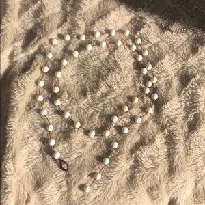 White bead necklace